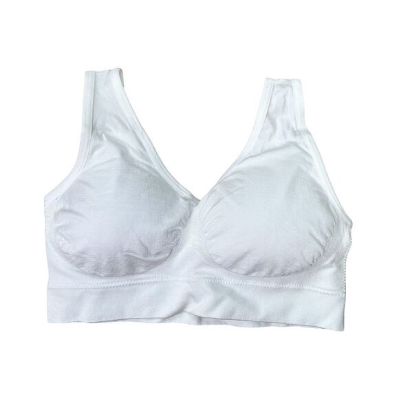 TrueKind Everyday Thrown-On Wireless Bralette - White - Size Small - Picture 1 of 4
